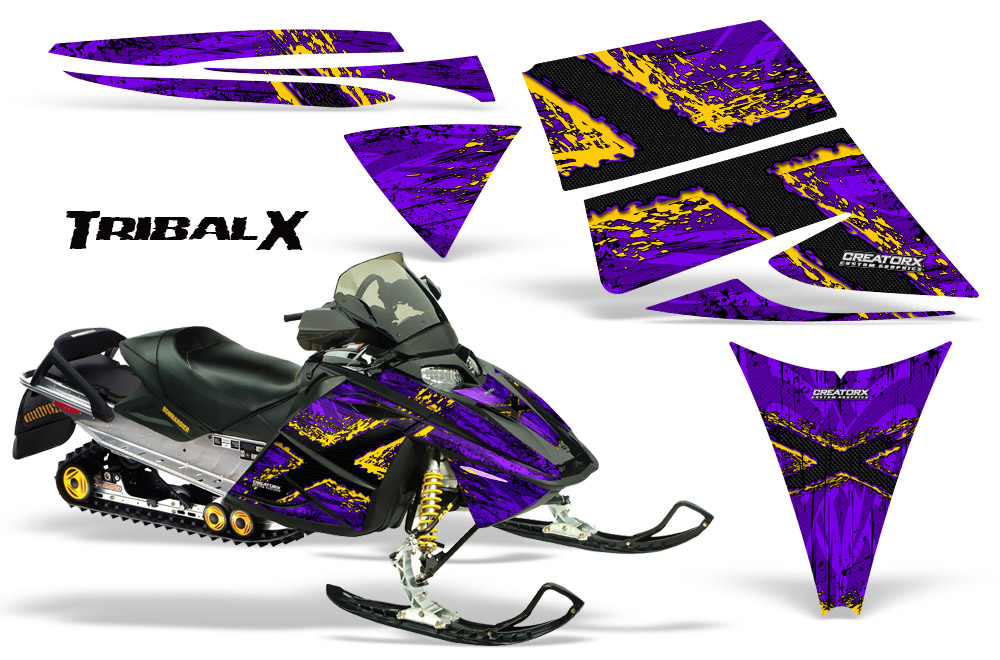 Ski-Doo Rev Graphics Kit TribalX Yellow Purple